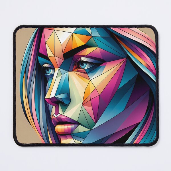Item preview, Geometric Elegance: Abstract Girl Face Art designed and sold by UnitedArtForge.