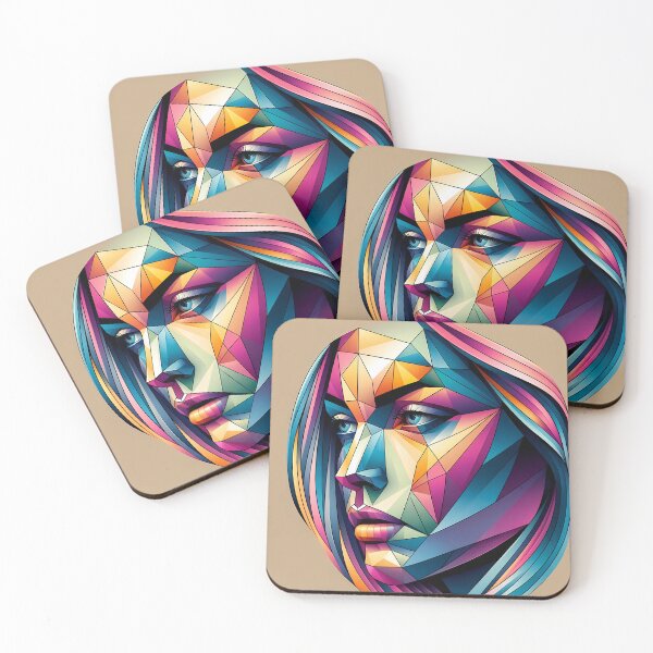Item preview, Geometric Elegance: Abstract Girl Face Art designed and sold by UnitedArtForge.