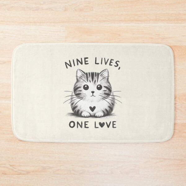 Item preview, Nine Lives One Love Cute Cat Design designed and sold by RuyaFab.