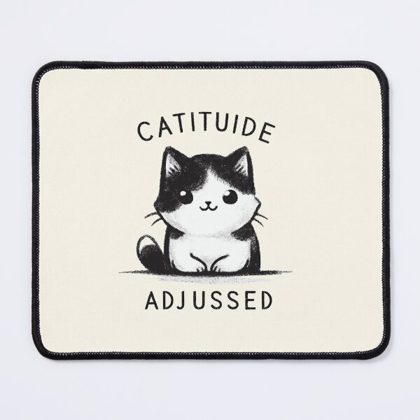 Item preview, Catitude Adjussed Cute Cat Design designed and sold by RuyaFab.