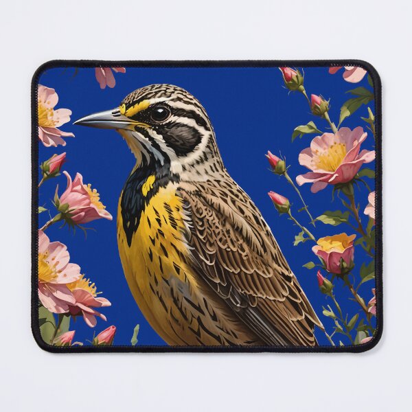Item preview, Common Western Meadowlark Surrounded By Prairie Roses 3 designed and sold by taiche.