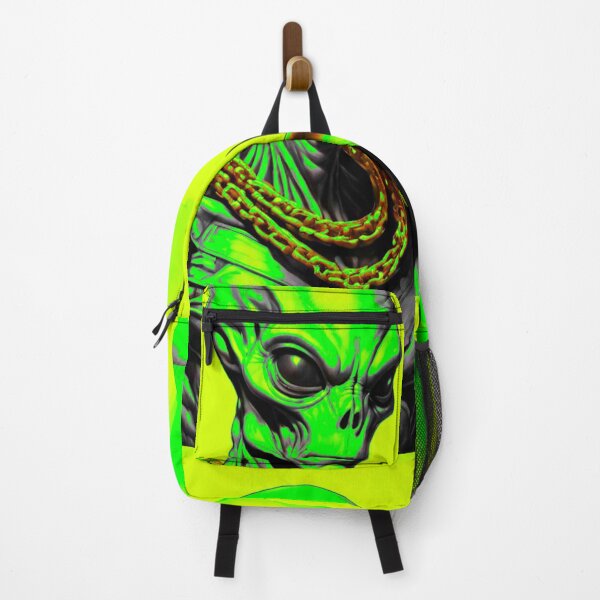 Item preview, Extraterrestrial Swagger: Green Alien with Gold Chains and Shoulder Pads designed and sold by GrizzlyCollective.