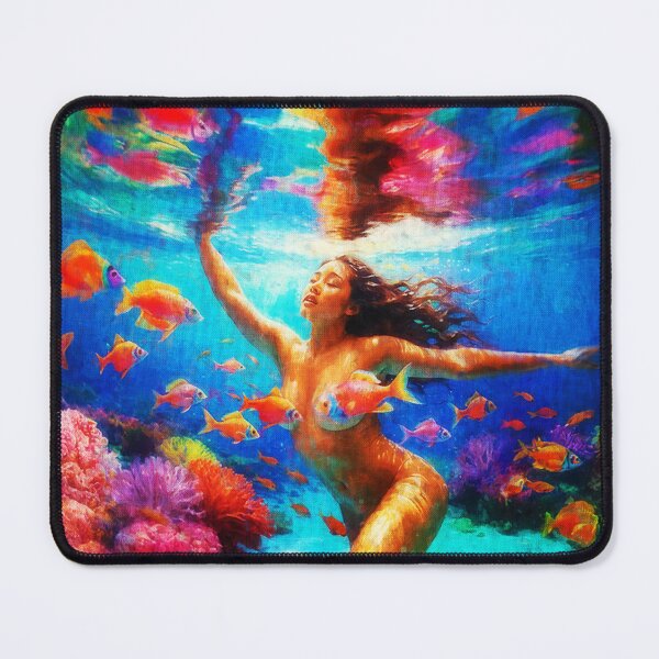Item preview, Polynesian Wahine Blissful Underwater Snorkeling- Pacific Islands Series designed and sold by AUTHENTIC AMERICANA ARTS.