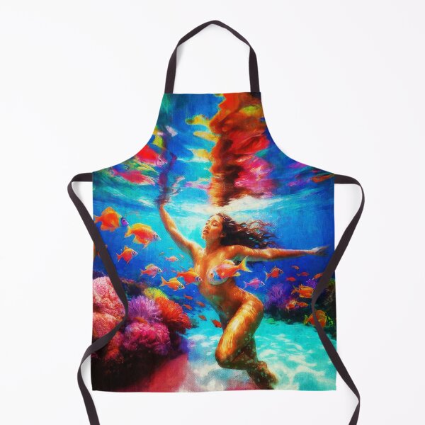 Item preview, Polynesian Wahine Blissful Underwater Snorkeling- Pacific Islands Series designed and sold by AUTHENTIC AMERICANA ARTS.