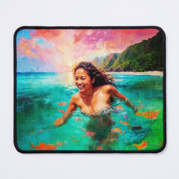Item preview, Wahine Polynesian Happy Waves - Pacific Islands Series designed and sold by AUTHENTIC AMERICANA ARTS.