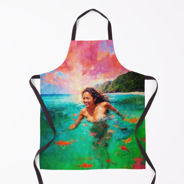Item preview, Wahine Polynesian Happy Waves - Pacific Islands Series designed and sold by AUTHENTIC AMERICANA ARTS.