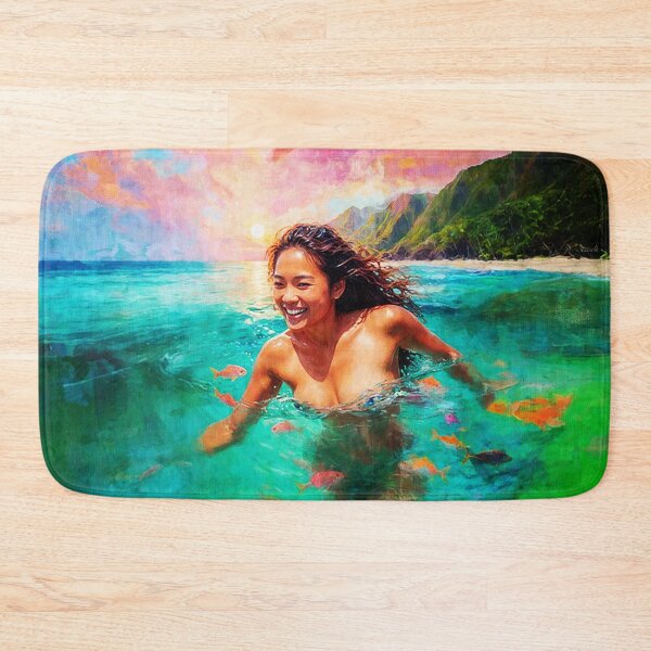 Item preview, Wahine Polynesian Happy Waves - Pacific Islands Series designed and sold by AUTHENTIC AMERICANA ARTS.