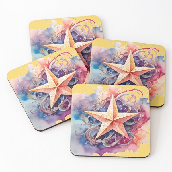 Item preview, A star in a cloud of color - yellow background designed and sold by Rose Design & Photos.