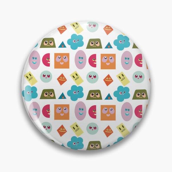 Item preview, Cute Shape Face Pattern, Cute Kawaii Shapes designed and sold by Catphonesoup.