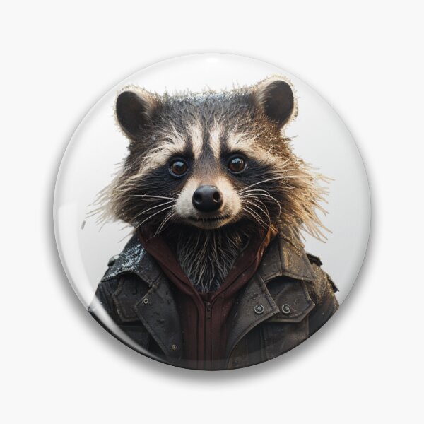 Item preview, stylish raccoon in leather jacket designed and sold by Alenus.