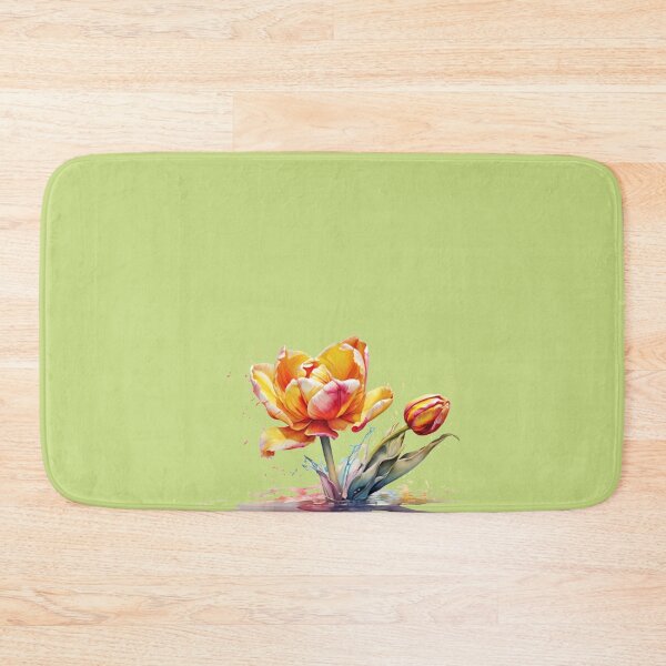 Item preview, A tulip as a watercolor - green background designed and sold by Rose Design & Photos.