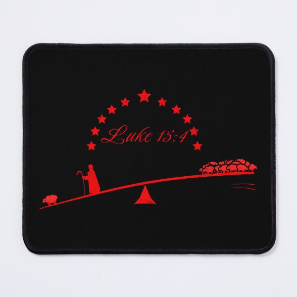 Item preview, minimal christian design | parable of the lost sheep -luke 15 4- bible-The shepherd leaves the 99 sheeps and searches high and low for the lost sheep - red designed and sold by ZechJohnRB.