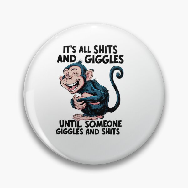Item preview, Giggles, FunnyFits, FunnyFits70, Funny, Humor, Monkey, mischief, laughter, fun, comedy, tee, sticker pranks,  designed and sold by FunnyFits70.