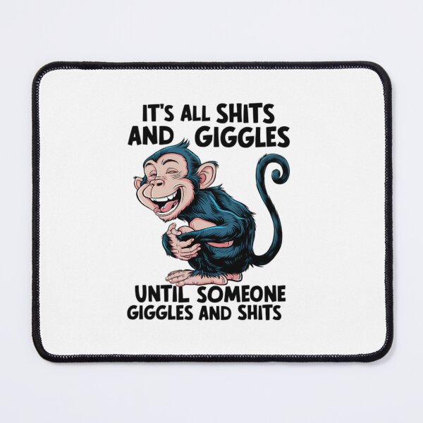 Item preview, Giggles, FunnyFits, FunnyFits70, Funny, Humor, Monkey, mischief, laughter, fun, comedy, tee, sticker pranks,  designed and sold by FunnyFits70.