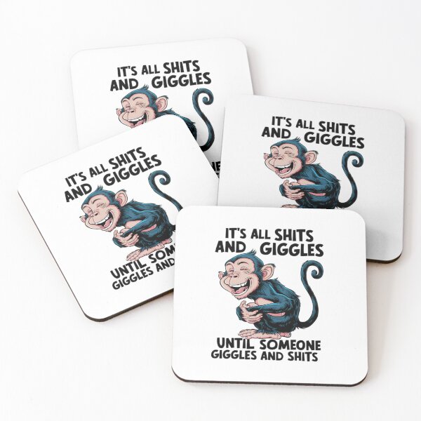Item preview, Giggles, FunnyFits, FunnyFits70, Funny, Humor, Monkey, mischief, laughter, fun, comedy, tee, sticker pranks,  designed and sold by FunnyFits70.