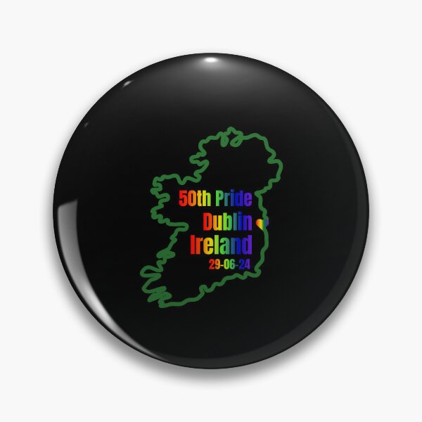 Item preview, 50th Pride Dublin 2024, LGBTQ Pride 2024 Map of Ireland with rainbow text, Pride 2024 Dublin Ireland, 29-06-24, Unsex tees, pride festival,  designed and sold by PrideBeProud.