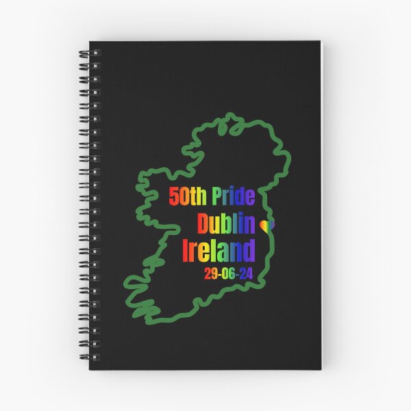 Item preview, 50th Pride Dublin 2024, LGBTQ Pride 2024 Map of Ireland with rainbow text, Pride 2024 Dublin Ireland, 29-06-24, Unsex tees, pride festival,  designed and sold by PrideBeProud.