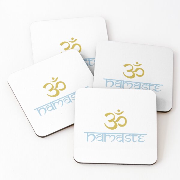 Item preview, Namaste+Sanskrit Symbol Light Blue+Gold designed and sold by NataliePaskell.