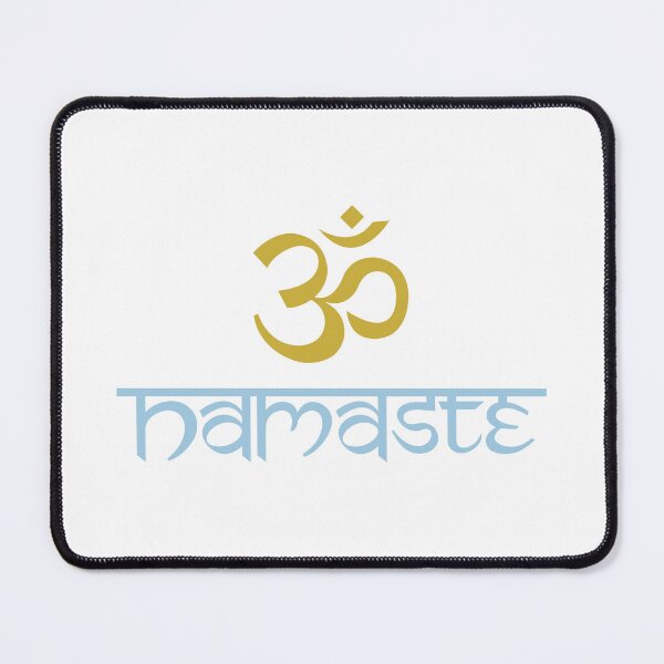 Item preview, Namaste+Sanskrit Symbol Light Blue+Gold designed and sold by NataliePaskell.