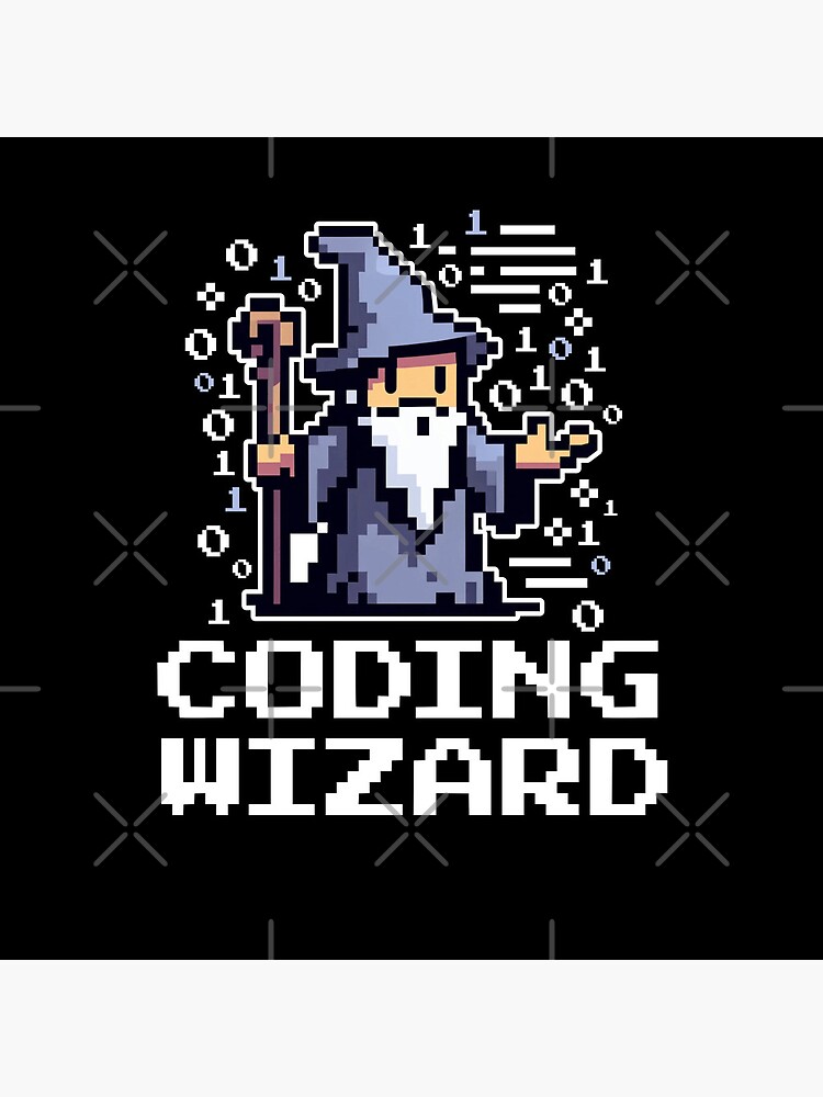 Thumbnail 5 of 5, Coasters (Set of 4), Coding Wizard Pixel Fantasy Coder designed and sold by DetourShirts.