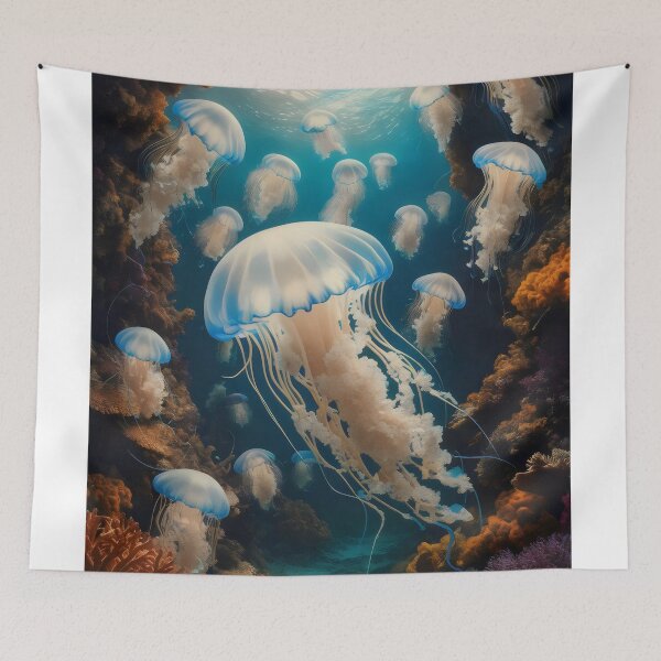 Item preview, Jellyfish in the water. designed and sold by MyHappyArtShop.
