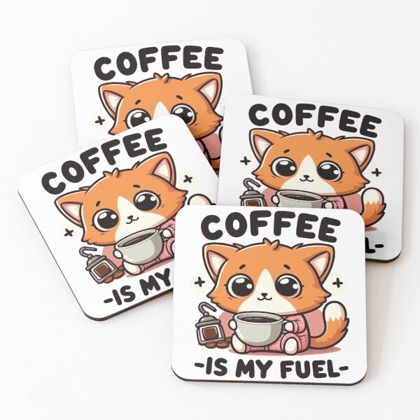 Item preview, Kawaii Funny and cute cat drinks a small black coffee. cat addicted to caffeine and latte designed and sold by PatrykT94.