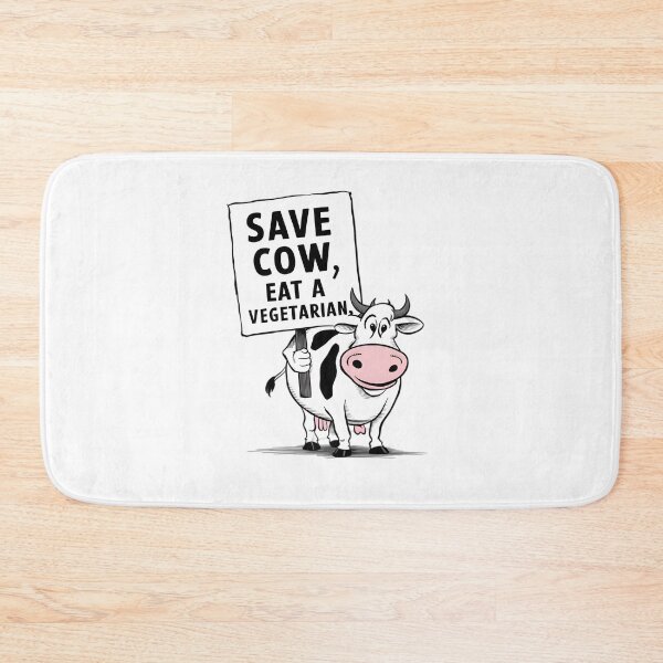 Artikelvorschau, Rette eine Kuh, FunnyFits, FunnyFits70, Vegan, Lustig, Humor, Vegan, Ethisch, Milch, Illustration, PETA, Rinder entworfen und verkauft von FunnyFits70.