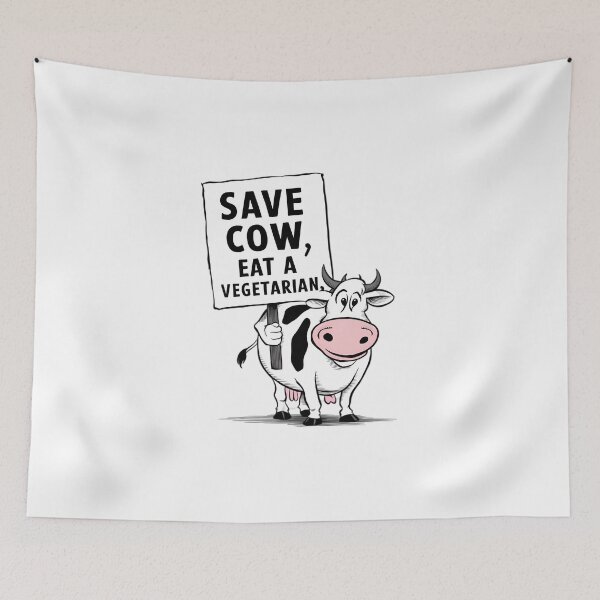 Item preview, Save a Cow, FunnyFits, FunnyFits70, Vegan, Funny, Humor, Vegan, Ethical, Milk, illustration, PETA, Bovine designed and sold by FunnyFits70.