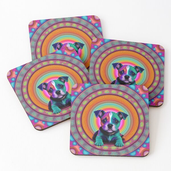 Item preview, Flashy retro mandala with a puppy designed and sold by MartineP77.