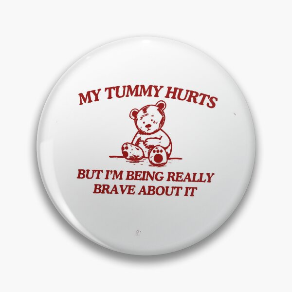 Artikelvorschau, Adorable Red Teddy Bear in Pain: Cute 'My Tummy Hurts' Design for Kids entworfen und verkauft von SickStyleShop.