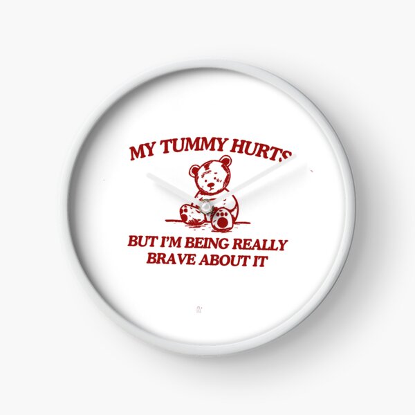 Artikelvorschau, Adorable Red Teddy Bear in Pain: Cute 'My Tummy Hurts' Design for Kids entworfen und verkauft von SickStyleShop.