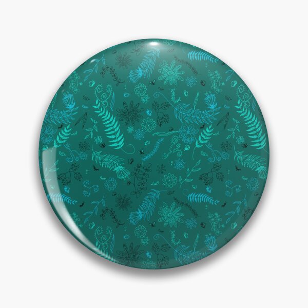 Item preview, Turquoise and green floral texture fabric on Emerald designed and sold by by Mònica Roca.