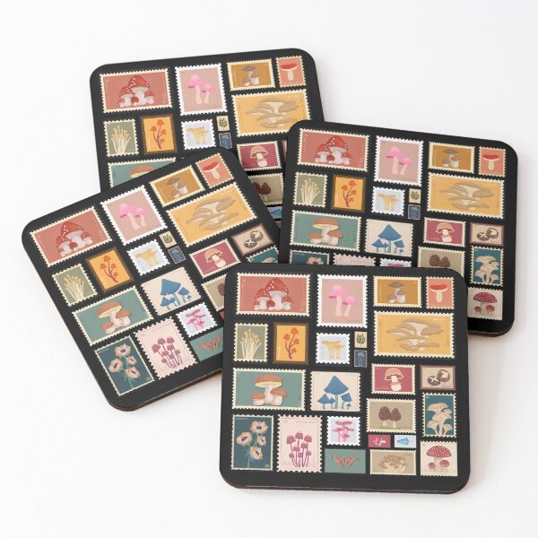 Item preview, Vintage mushrooms stamp  Aesthetic Cottagecore & Goblincore designed and sold by Lam Assia.