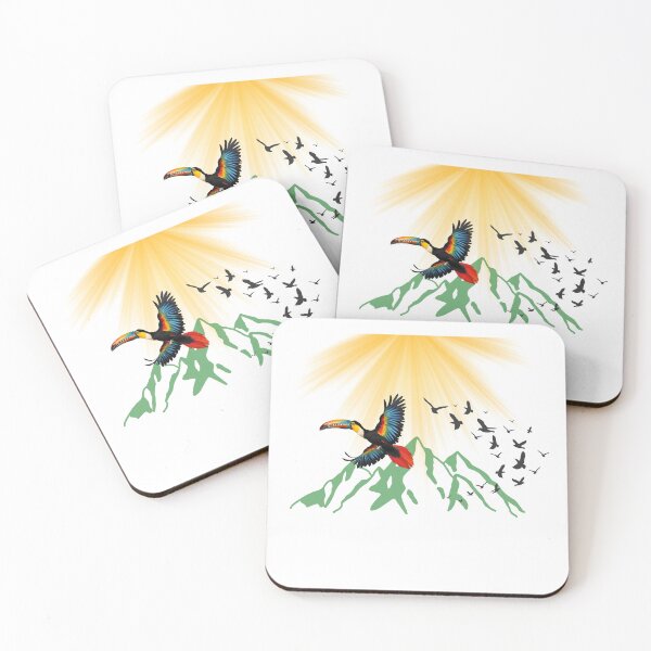Item preview, Toucan flying over the mountain designed and sold by Yeyishop.