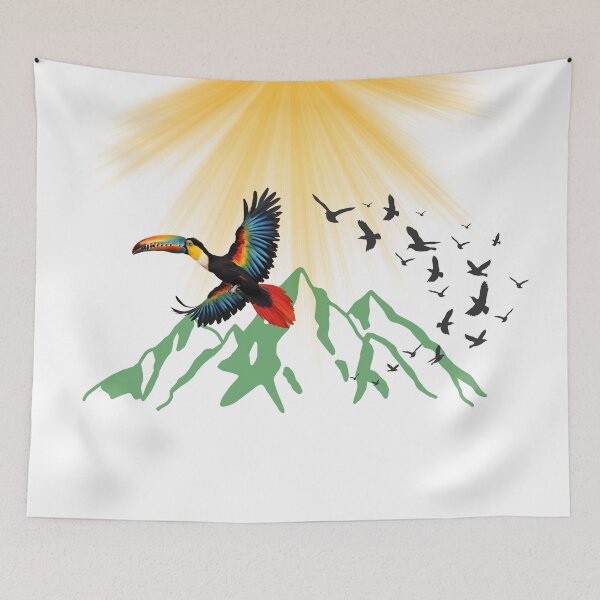 Item preview, Toucan flying over the mountain designed and sold by Yeyishop.