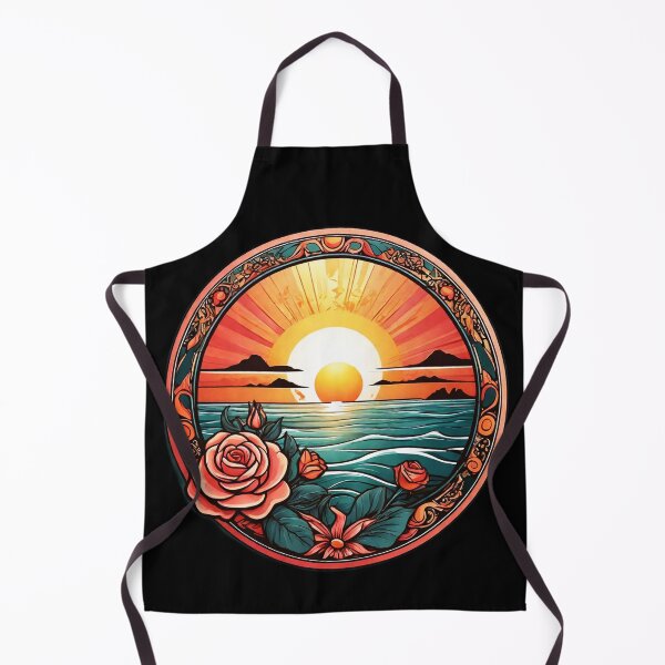 Item preview, Sunset Roses on a Hawaii Beach with Art Deco Border designed and sold by NautiChic.