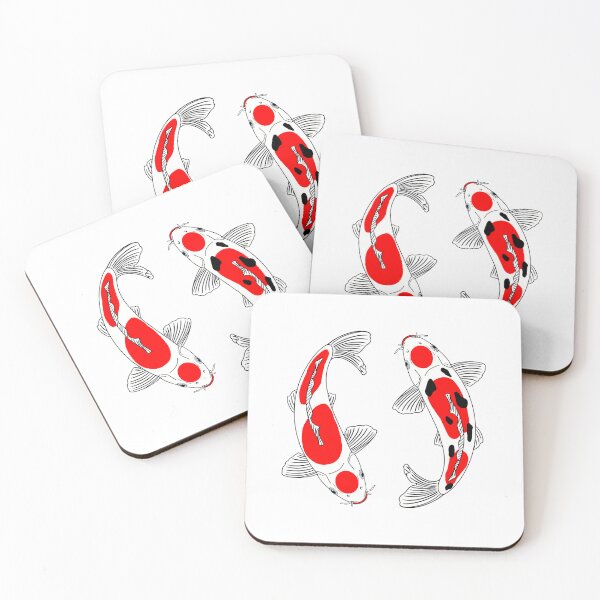 Item preview, Yin Yang Koi Fish Tancho and Sanke with Red White and Black Scales designed and sold by Koiartsandus.