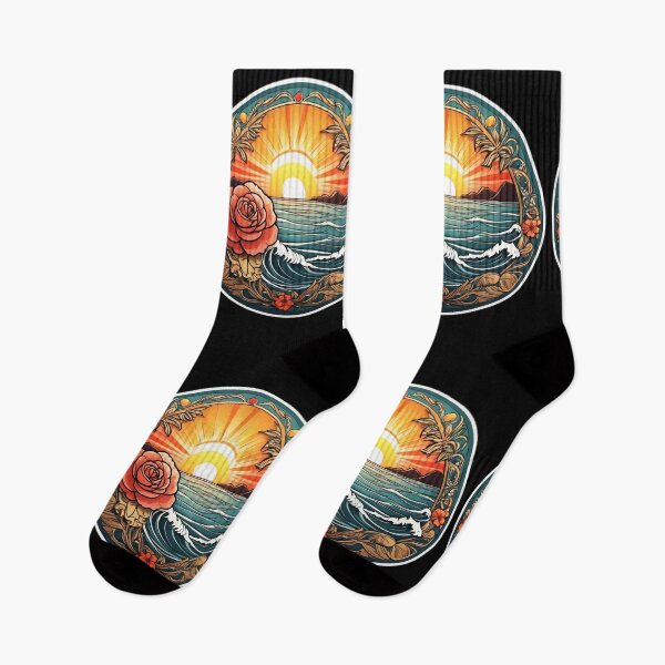 Item preview, Beach Waves Rose by the Ocean with Art Deco Border designed and sold by NautiChic.