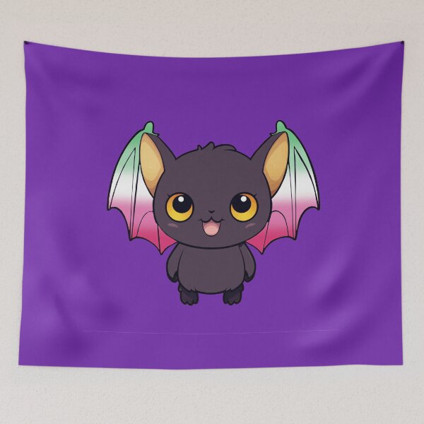 Item preview, Kawaii Bat with Abrosexual Pride Flag Colored Wings, Cute Abrosexual Design designed and sold by Travelslightly.