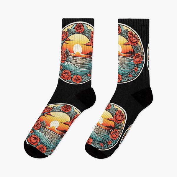 Item preview, Hawaii Ocean Waves Sunset with Roses Border designed and sold by NautiChic.