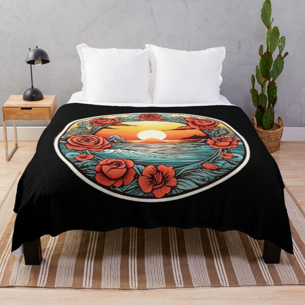 Item preview, Hawaii Ocean Waves Sunset with Roses Border designed and sold by NautiChic.