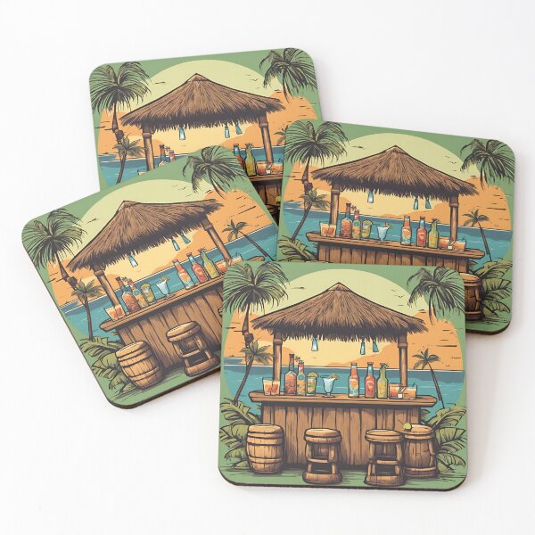 Item preview, Tiki bar watercolor designed and sold by AKRE R.