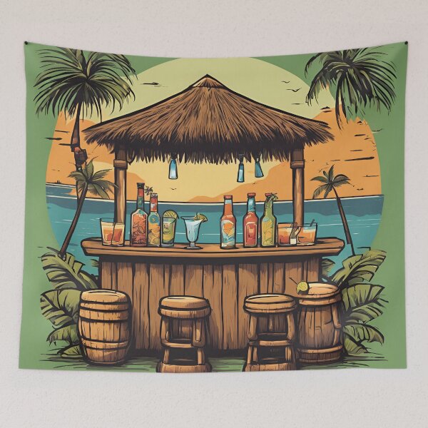 Item preview, Tiki bar watercolor designed and sold by AKRE R.