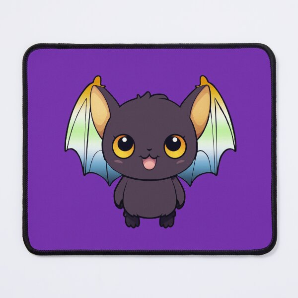 Item preview, Kawaii Bat with AroAce Agender Pride Flag Colored Wings, Cute AroAce Agender Design designed and sold by Travelslightly.