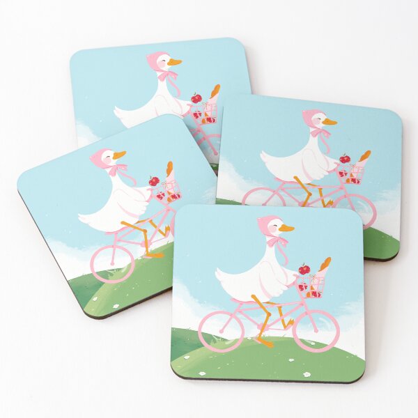 Item preview, Cottage core animal artwork | Goose on a Bicycle | Children's Illustration  designed and sold by KittyStrand.