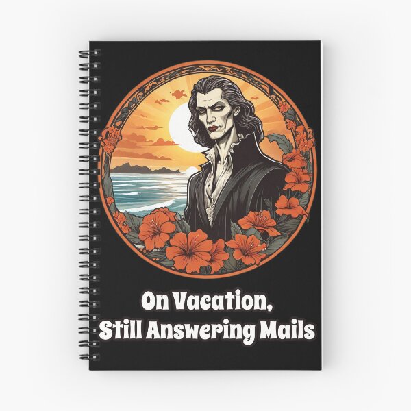 Item preview, Workaholic Vampire that can't Enjoy Vacation - Answering Mails designed and sold by Ridiculam Toga.