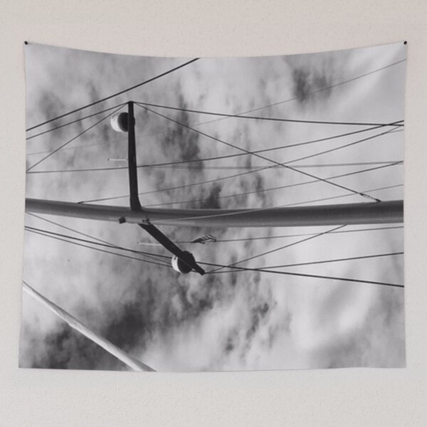 Item preview, Sailboat mast rigging black white designed and sold by Angela Rowland.
