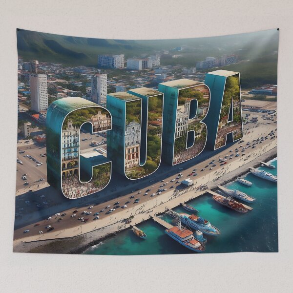Item preview, raised letters CUBA on beach motif designed and sold by bernhagen.