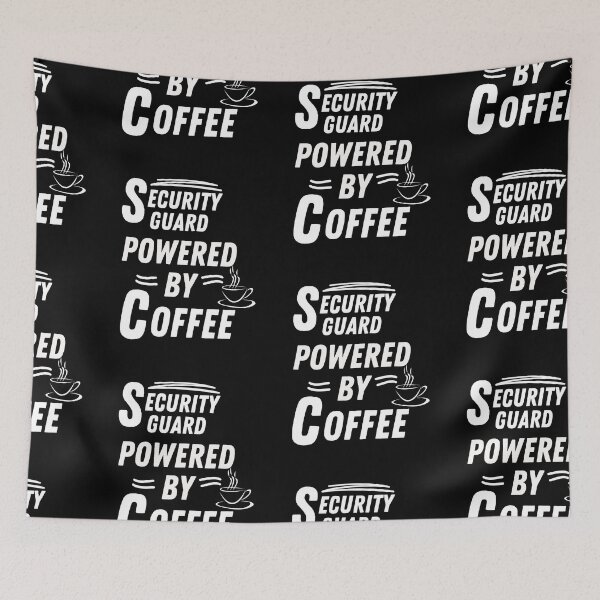 Item preview, Security guard powered by coffee designed and sold by annoying-shirts.