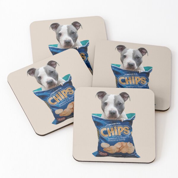 Item preview, Funny cute pitbull dog in a crisp packet designed and sold by dogoloopy.